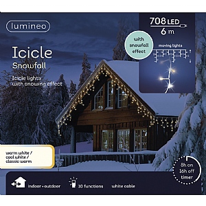 Lumineo Icicle String Lights – Warm & Cool White (708 LEDs)