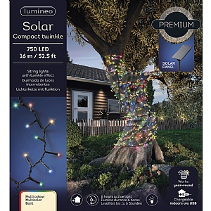 Lumineo Solar Compact String Lights – Multicoloured (750 LEDs)