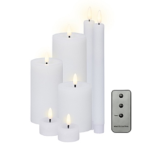 Lumineo White LED Candle Set (7 Piece Set)