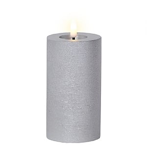 Lumineo Medium Silver LED Candle