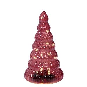 Lumineo Xmas Red Small LED Glass Tree