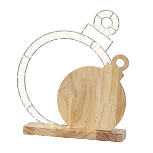 Lumineo Wooden LED Bauble Light