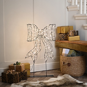 Beaded LED Bow on Stand
