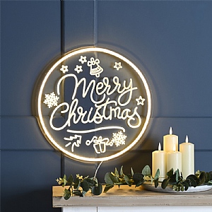 Neon "Merry Christmas" Plaque