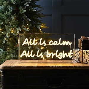 Neon "All Is Calm" Sign