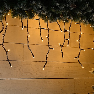 Connectable LED Icicle Lights - Warm White (100 LEDs)