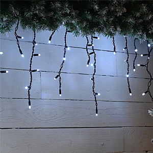 Connectable LED Icicle Lights - White (100 LEDs)