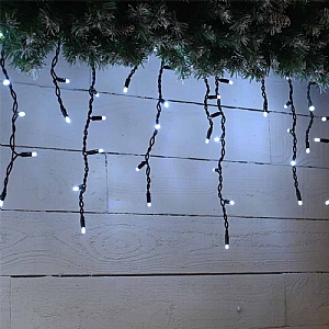 Connectable Cool White Icicle Lights (300 Lights)