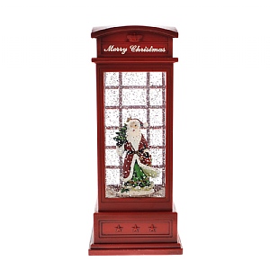 Santa Phone Box WaterSparkle Lantern