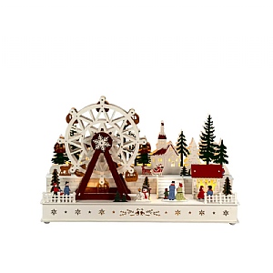 Konstsmide Ferris Wheel Wooden LED Village