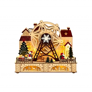 Konstsmide Small Santa Wheel Wooden LED Village