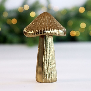 Mushroom Ornament – Gold (13cm)  