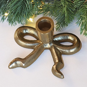 Bow Taper Candle Holder – Gold (6cm)  