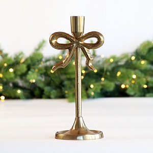 Bow Taper Candle Holder – Gold (26cm)  