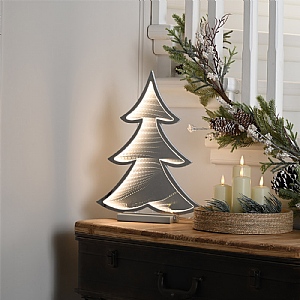 Contemporary Tree Infinity Light - Light Grey (40cm)