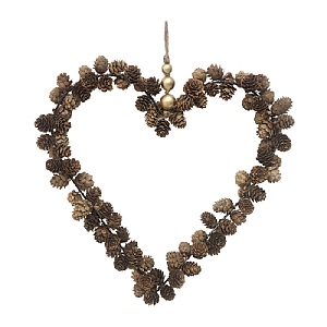 Heart shaped Pine Cone Wreath (39cm)