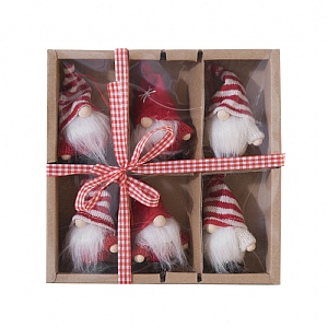 Scandi Santa Boxed Set of 6 (18cm)