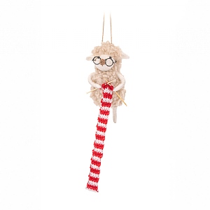 Sass & Belle Knitting Sheep Felt Hanging Decoration