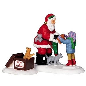 Lemax Santa And Kittens