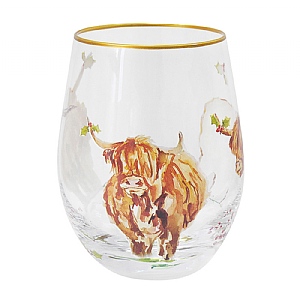 Highland Cow Stemless Glass