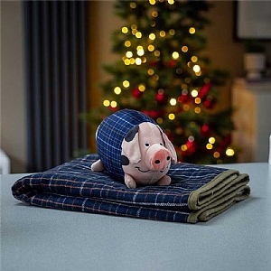 Zoon Pig-In-Blanket & Check Comforter Dog Blanket