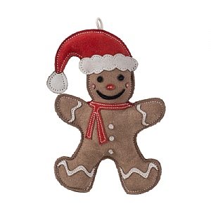 Zoon Leather Gingerbread Dog Toy