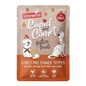Rosewood Cupid and Comet Festive Treats Christmas Dinner Topper For Dogs (85g)