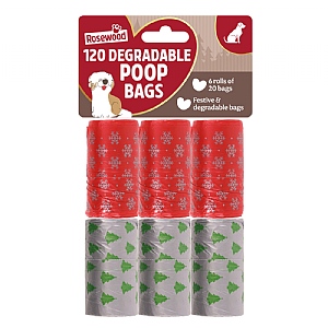 Rosewood Festive Degradable Poop Bags (120 bags)