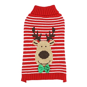 Happy Pet Reindeer Stripe Sweater (Small/Medium)