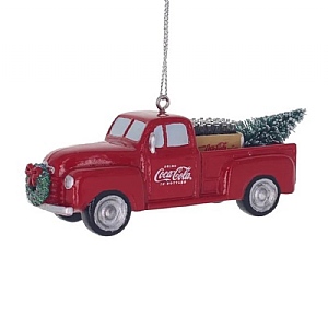Coca-Cola Truck with Tree Hanging Decoration (3.5cm)