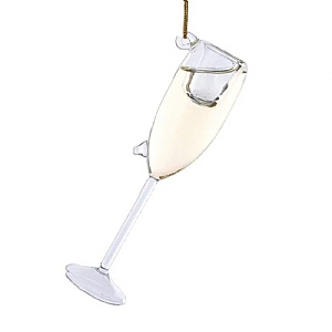Champagne Blown Glass Hanging Decoration (10.79cm)