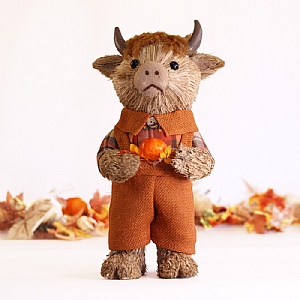 Standing Longhorn Cow (35cm)