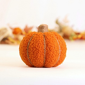 Woollen Pumpkin Hanging Decoration - Amber (13cm)
