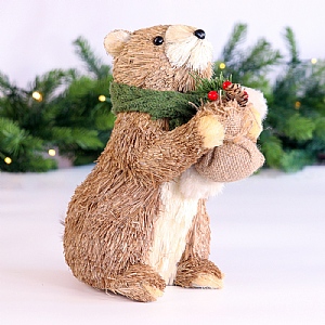 Squirrel with Scarf Standing Decoration (25cm)