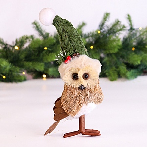 Owl In Knitted Hat (19cm)