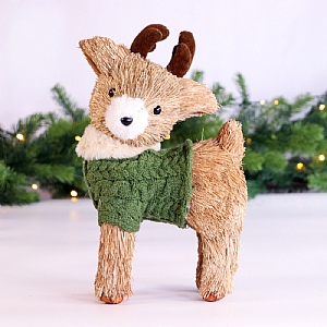 Deer In Knitted Jumper - Small (31cm)