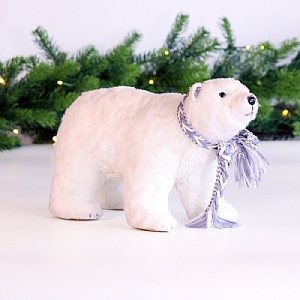 Polar Bear Standing with Scarf (19cm)