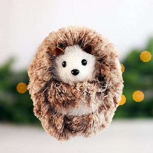 Furry Hedgehog Hanging Ball Decoration (12cm)