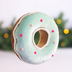 Hanging Doughnut Decoration - Blue (6cm)