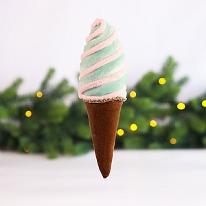 Hanging Ice Cream Decoration - Blue (23cm)