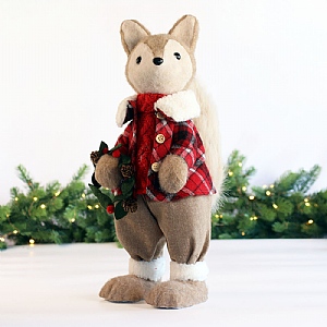 Mr Fox in Christmas Jacket Decoration (48cm)