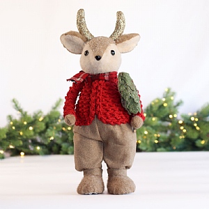 Mr Deer in Christmas Jacket Decoration (43cm)