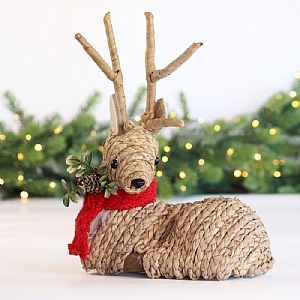Rattan Laying Deer Decoration (43cm)