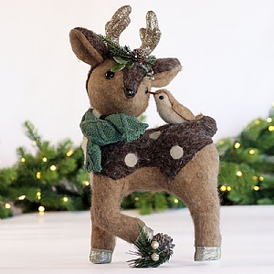 Deer & Bird Standing Decoration (40cm)
