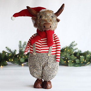 Standing Longhorn in Dungarees