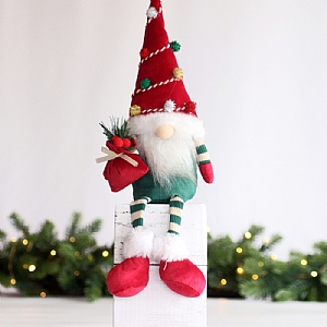 Sitting Christmas Gonk - Green & Red