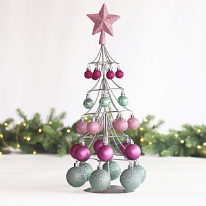 Mini Bauble Tree - Sage/Pink/Gold