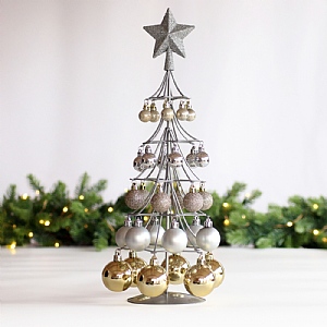 Mini Bauble Tree - White/Silver/Gold