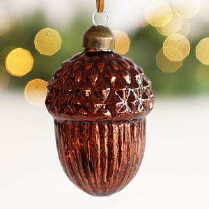 Acorn Hanging Tree Decoration (8cm) - Brown