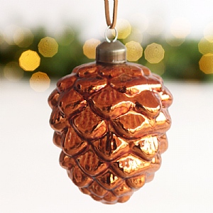 Pinecone Hanging Tree Decoration (10cm) - Dark Orange